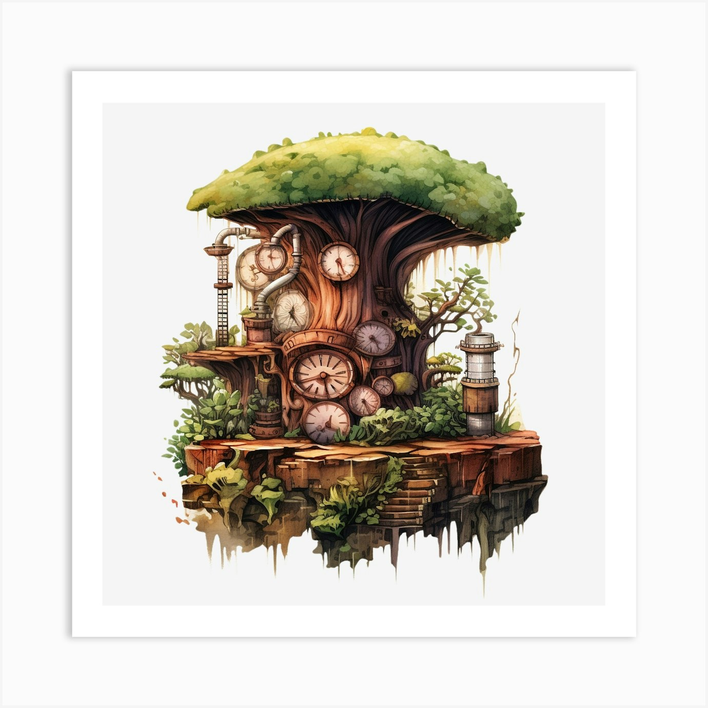 Zelda Tree Art Print by Aloke Design