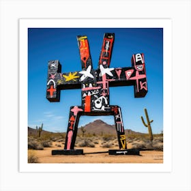 Saguaro Cross Art Print