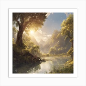 River In The Forest Art Print