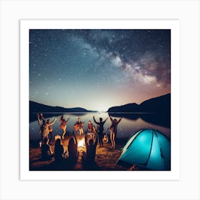 Camping Under The Stars 4 Art Print