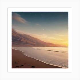 Sunset On The Beach Art Print