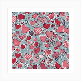 Heart Pattern 10 Art Print