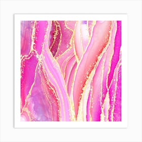 Sparkling Pink Agate Texture 07 1 Art Print