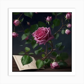 Pink Roses 1 Art Print