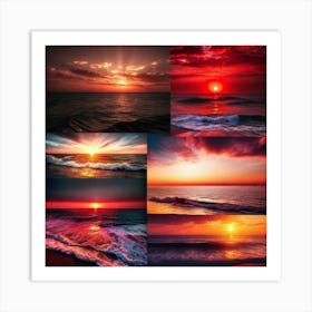 Sunset Over The Ocean 203 Art Print