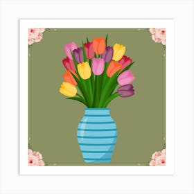 Tulips In A Vase Art Print