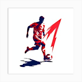 Soccer Player Kicking A Ball 1 Art Print