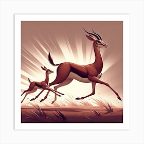Antelopes 1 Art Print