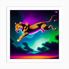 Cheetah In The Sky Art Print