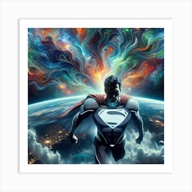 Superman In Space 5 Art Print