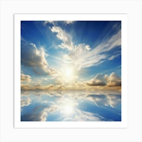 Reflection Of Clouds In The Water Art Print