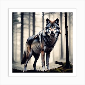 Wolf In The Forest 47 Art Print