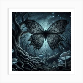 Butterfly In The Forest 37 Art Print