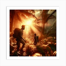 Trekking In The Jungle Art Print