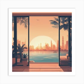 Sunset Cityscape Art Print