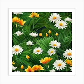 Daisy Background Art Print