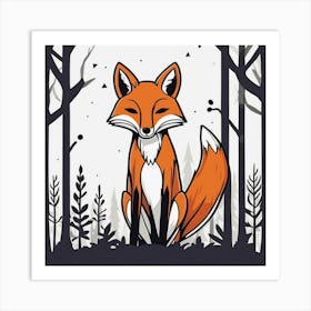 Fox In The Woods 31 Art Print