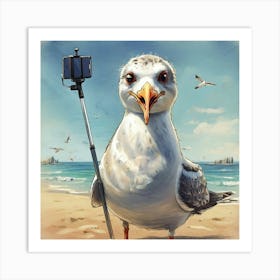 Seagull On The Beach 11 Art Print