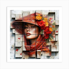 Woman In A Red Hat Art Print