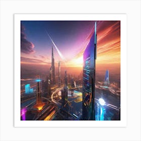 Futuristic Cityscape 85 Art Print