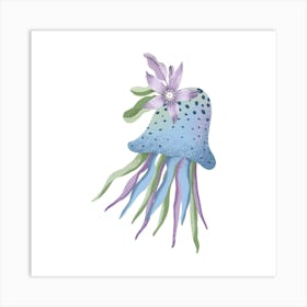 Blue purple jellyfish Art Print