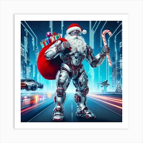 Robot Santa 1 Art Print