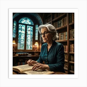 The Elderly Lady Librarian 076 Art Print