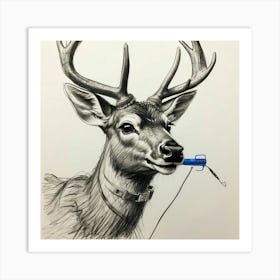 Deer Drawing 46 Art Print