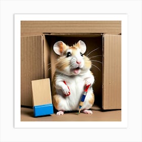 Hamster In A Box 3 Art Print