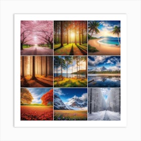 nature in different seasons 3 Art Print