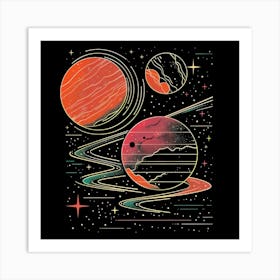 Planets In Space 2 Art Print