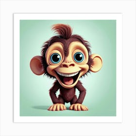 Cartoon Monkey Art Print