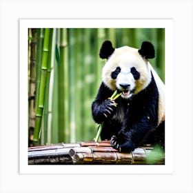 Panda Bear Eating Bamboo 4 Art Print