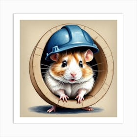 Hamster In A Tunnel 7 Art Print