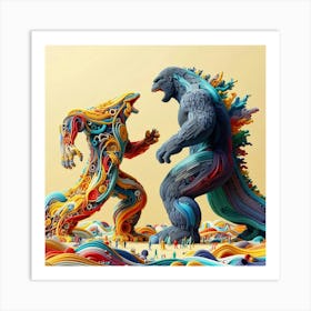 Vs Godzilla Art Print