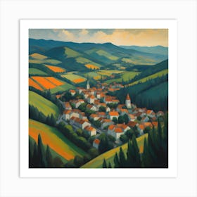 Village In The Mountains Art Print