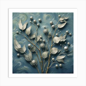 Silver eucalyptus branch 7 Art Print