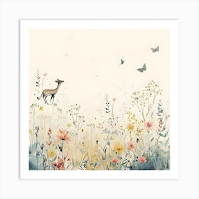 Deer In The Meadow Art Print