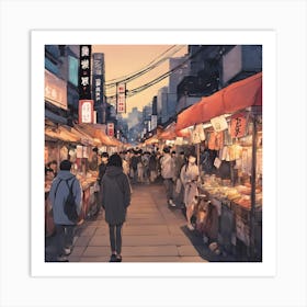 Night Market Art Print