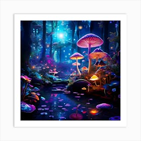 Mushroom Forest 1 Art Print