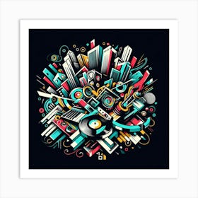 Dj City Art Print