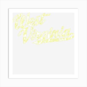 West Virginia Wv Vintage Sports Script Retro Art Print