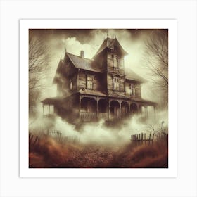 Foggy Manor Art Print