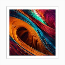 Abstract Wave In Bright Colors Art Print
