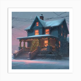 Christmas House 128 Art Print