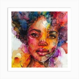 Captivating Presence - Face Bloom Art Print