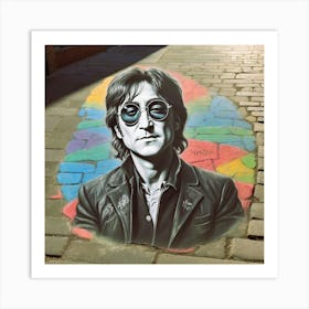 Chalk Painting Of John Lennon Art Print