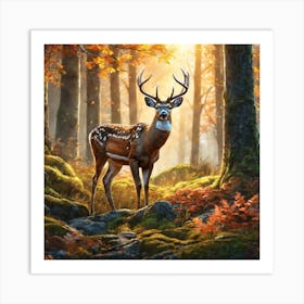 Deer In The Forest 165 Art Print