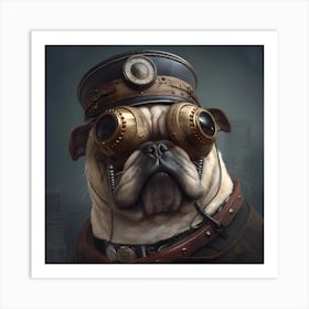 Steampunk Pug 2 Art Print