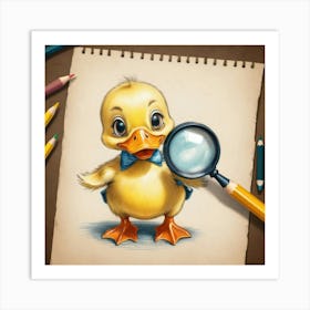 Duck With Magnifying Glass 7 Art Print